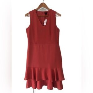 Ann Taylor Size 6 Sleeveless Bottom Ruffled Midi Dress